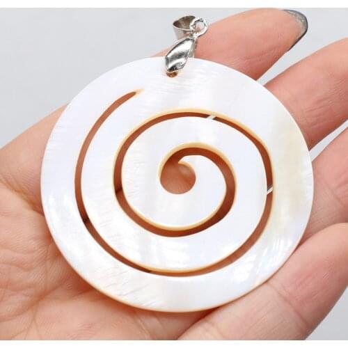 Natural Shell Pendant Round shape Mother of Pearl Exquisite charms For jewelry making DIY Necklace earring accessories