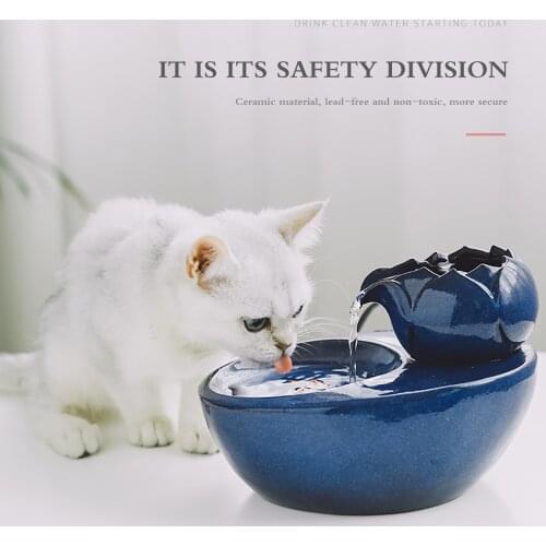 Home Lotus Pet Cat Water Fountain Ultra Quiet EU Plug Dog Drinking Fountain Drinker Feeder Bowl Pet Drinking Fountain Dispenser