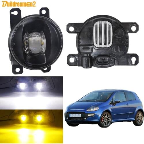 Fog Light Assembly For Fiat Punto Evo 2009 2010 2011 2012 Car Front Bumper LED Lens Fog Lamp 30W 8000LM White Yellow 12V