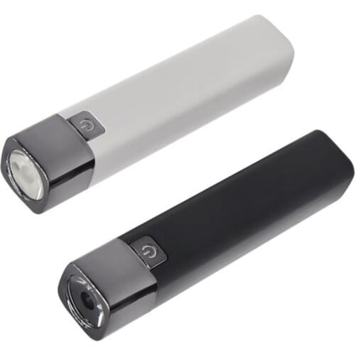 Self Defense Mini Portable Flashlight with Strong Light USB Rechargeable High-brightness Power Lipstick Torch built-in Battery