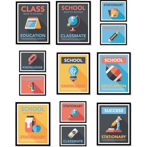 School Poster Design Wall Art Canvas Painting Class School Education Posters and Prints Pictures Classroom Wall Decor