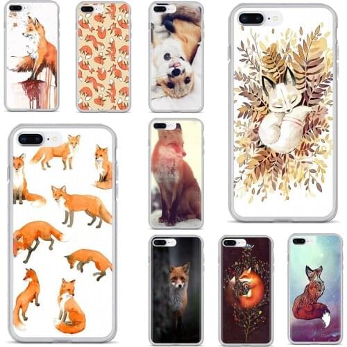 Silicone Case For Sony Xperia XA1 XA2 ULTRA 10 X L2 For Oppo realme c3 6 6S 6i 7 7i Pro c11 Watercolor Foxes Red Baby Fox animal