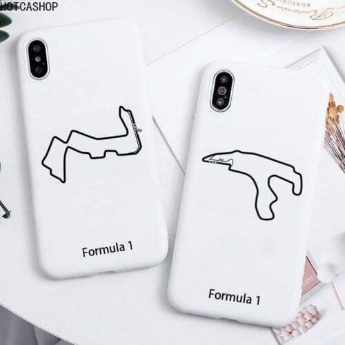 Formula 1 racing circuit Phone Case for iPhone 12 mini 11 Pro Max X XR XS 8 7 6s Plus Candy white Silicone Cases