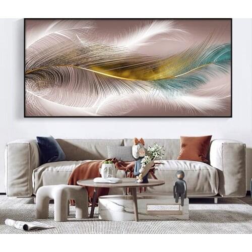 Modern Abstract Fluttering Feathers Canvas Painting Nordic Print Poster Wall Art Pictures For Living Room Home Decor Unframed