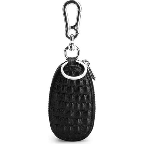 New 4 Colour Crocodile Car Key Bag Men Women Genuine Cow Leather Organizer Multifunctional Housekeeper Double Zipper Key Case