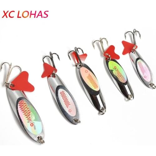 Upgraded Red Scale Spoon Lures with Red Tail 10/14/18/21/28g Metal Spoon Fishing Lure Hard Bait Fishing Accessories