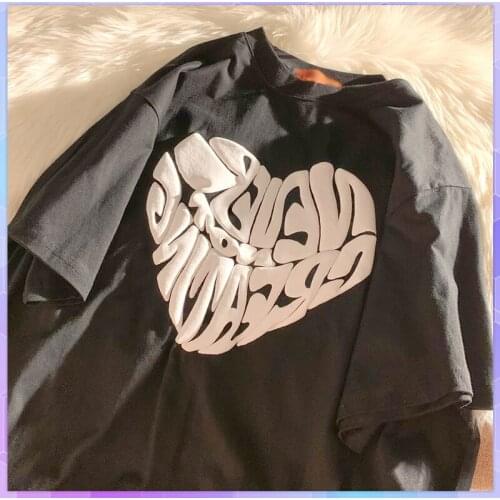 Plus Size Korean Cotton T-shirt Women Tee Shirt hort-sleeved T-shirts Summer 2021 Harajuku Graphic Tops Couple Top Female