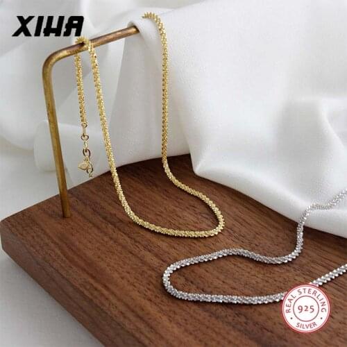 Starry Sky Boho Gold Color Choker Chain Necklace for Women 925 Sterling Silver Short Dainty Necklaces for Girls Teens