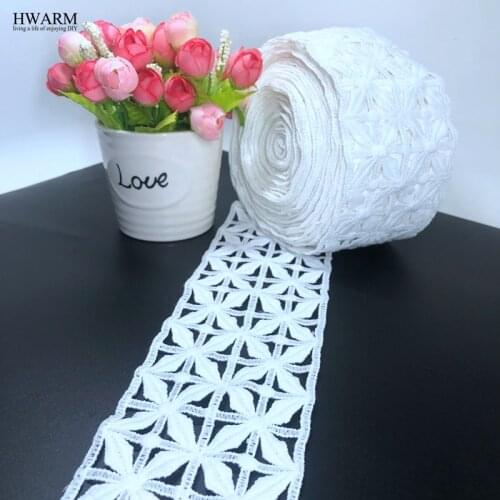 10 Yards High Quality Beautiful White Lace Ribbon Tape 74MM Lace Trim DIY Embroidered For Sewing Decoration african lace fabric