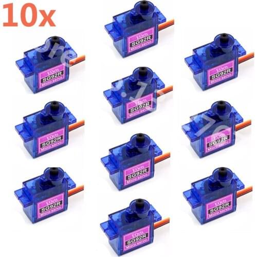 10pcs SG92R Micro 9g Servo Nylon Carbon Fiber Gears Replace SG90 For RC Model RC Aeromodelling Helicopter Airplane RC Parts