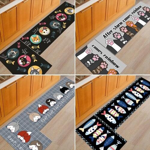 2PCS/Set Anti-slip Kitchen Mat Area Rugs Living Room Balcony Bathroom Cheaper Printed Carpet Doormat Geometric Bath Mat