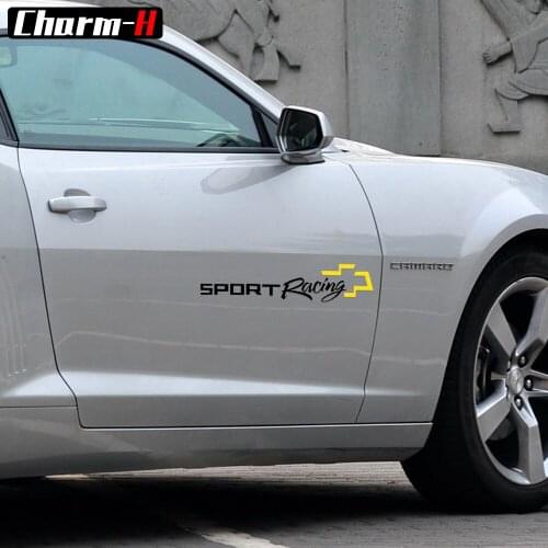 2PCS Car Styling Reflective Vinyl Sport Racing Door Side Graphic Decals Stickers for Chevrolet Cruze Aveo Orlando Captiva Epica