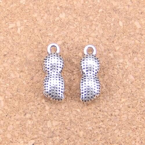 10pcs Charms 3D peanut earthnut 20x7x5mm Antique Pendants,Vintage Tibetan Silver Jewelry,DIY for bracelet necklace