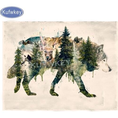 Diamond Painting Full Square/Round Drill wolf mountain deer eagle Daimond Embroidery sale Painting Cross Stitch Mosaic Picture