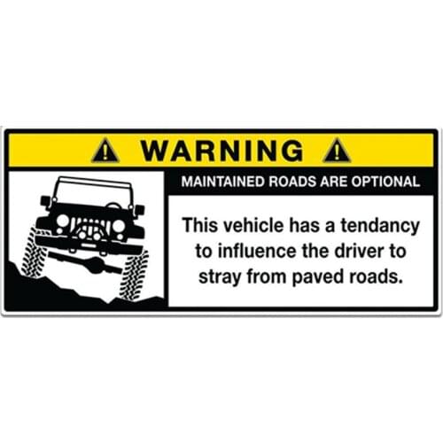 13cm X 6cm Personality Car Sticker Warning Roads Option Accessories Decal Car Window Decorative Vinyl Cover Waterproof PVC
