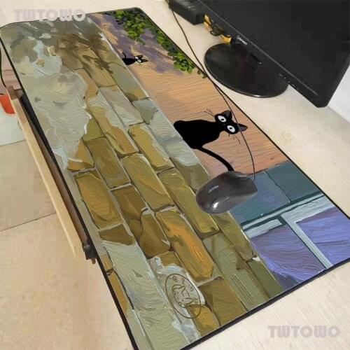 Cat standing on the wall Large Mouse Pad Gamer Computer Locking Edge Speed Mousepad Keyboard Desk Mat Anti-slip Natural