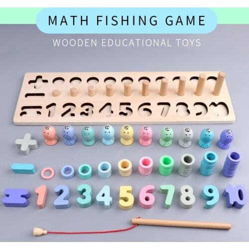 Childrens Early Education Wooden Toys Number Calculations Fishing Logarithmic Board Building Blocks Educational Toys