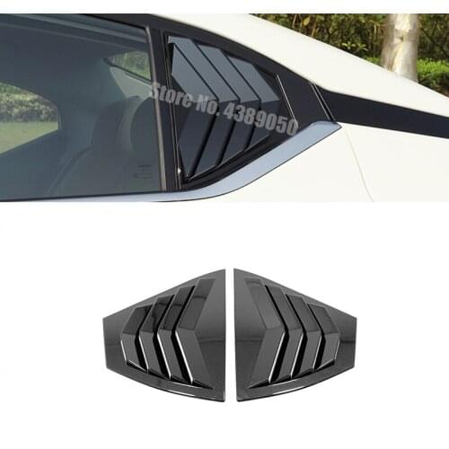For Nissan Sentra 2020 2021 accessories ABS Carbon fibre/Black Rear Window Triangle Shutters Cover Trim Sticker car styling 2pcs