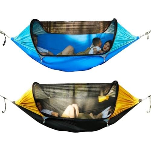 Large Camping Hammock with Bug Net 2 Person Pop-up Parachute Lightweight Backpacking Backyard Hiking