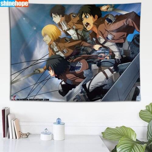Custom Attack on Titan tapestry wall hanging tapestry home decoration rectangle bedroom wall art tapestry 140X250cm