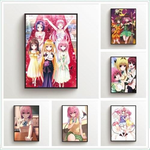 WTQ Canvas Painting Anime Posters To Love Ru Momo Velia Deviluke Mea Mikan Lala Wall Decor Wall Art Picture for Living Room Deco