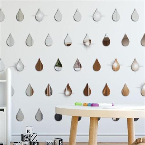 Creative Mirror Wall Sticker Acrylic Water Drop Shape Stickers Personality Wall Sticker For Living Room Bedroom Glass Home Decor