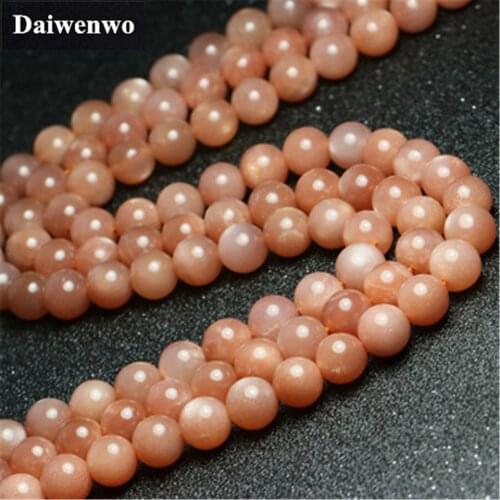 Sun Moon Stone Beads 6-12mm Round DIY Natural Stone Bead Jewelry Accessory