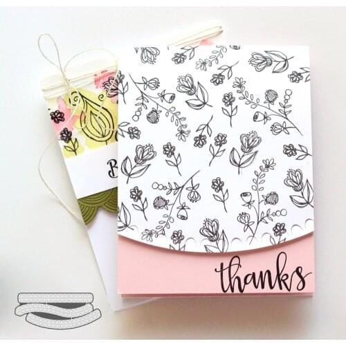 Round Chain Lace Edge Shape Metal Cutting Dies Stencil Scrapbook Album Embossing For Gift Card Making Handcraft