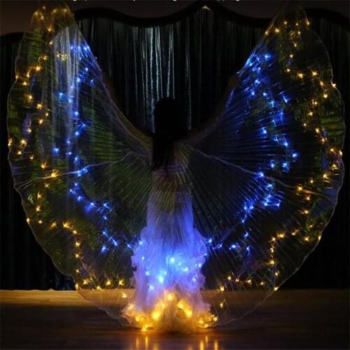 KS42 Bellydance stage wears led cloak colorful wings singer perform proom costumes led light butterfly rave show dress bar wings