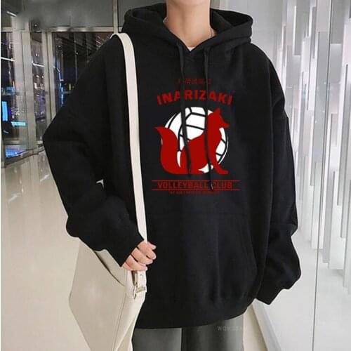 Fashion Japan Anime Haikyuu Inarizaki High School Logo Hoodies Sweatshirt Men Women Harajuku Pullover Winter Oversized Hoodies