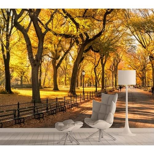 Natural Autumn Forest Wallpapers for Living Room Wall Paper 3d Photo Wallpaper Walls Papers Home Decor 3 d Contact Murals Rolls