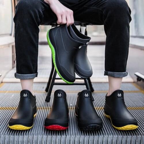 2021New Arrival Unisex Rubber Rain Boot Ankle Waterproof Non-Slip Chelsea Booties Fashion Couples Boots boots men work boots