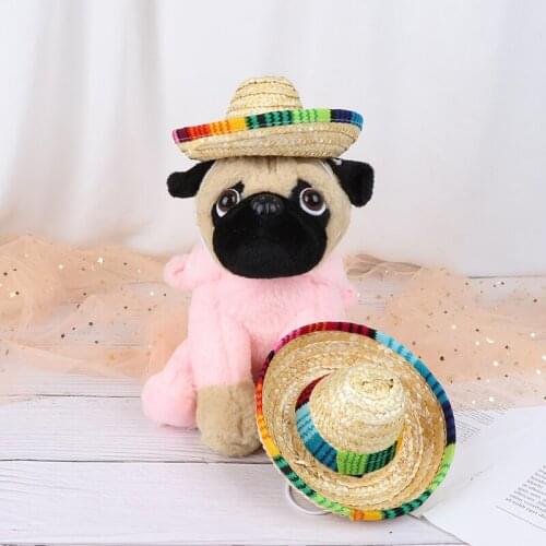 Mini Pet Dogs Straw Hat Sombrero Cat Sun Hat Beach Party Straw Hats Dogs Hat