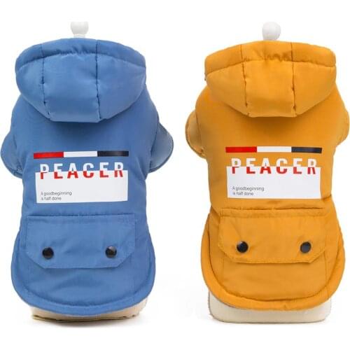 Dog Coat Winter Pet Peace Clothes Jacket Puppy Chihuahua Clothing Hoodies For Small Medium Dogs Cats Pug Yorkies Yorkshire S-XXL