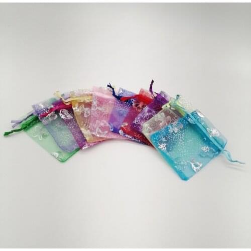 1000Pcs Organza Butterfly Gift Bags 7x9 9x12 11x16 13x18 Butterfly Jewelry Bag Pouch Gift Bags For Jewelry Packaging Bag Storage