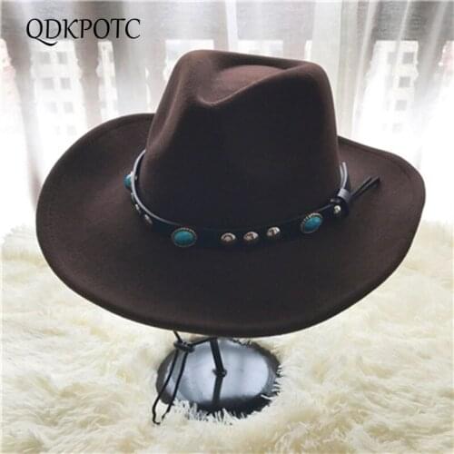 QDKPOTC 2018 New Europe America West Cowboy Hat Casual Jazz Caps Men Women Travel Hat Vintage CowboyTrilby Caps Knight Englan