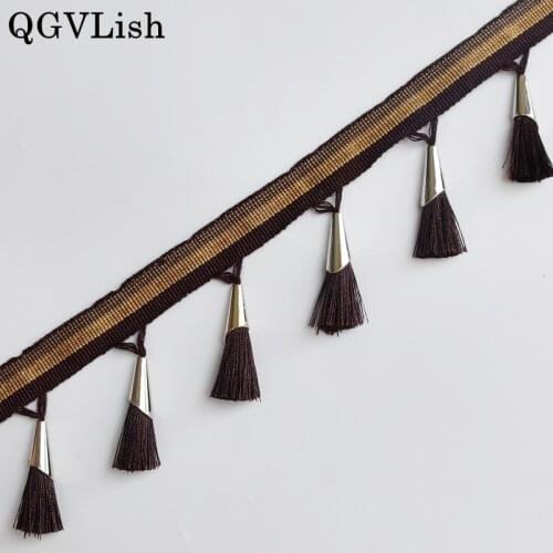 QGVLish 12M/lot 7cm Wide Lace Tassel Fringe Trims DIY Sew Sofa Cushion Stage Valance Curtain Accessories Lace Ribbon Belts Trim
