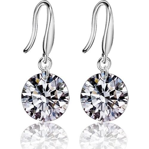 Romantic Tassel CZ Dangle Earrings 925 Silver Shining Austrian Crystal Zirconia Drop Eardrop for Girlfriend Wife Gifts Drop Ship