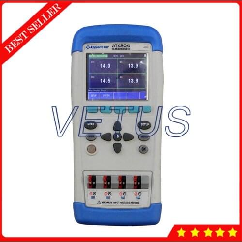AT4204 Handheld Multi-Channel Temperature Meter Data Logger WITH J/K/T/E/S/N/B usb temperature data logger