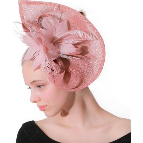 Wedding Fascinators Pillbox Fedora Hats Accessories Women Headbands Ivory Summer Feather Hats New Multiple ColorS High Quality