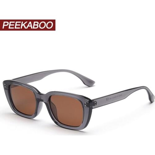 Peekaboo polarized woman sunglasses women square TR90 frame uv400 brown male fashion eyeglasses for men yellow summer driving
