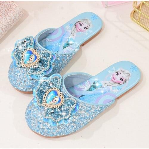 Disney cartoon girls slippers spring and autumn cute children princess Baotou sandals and slippers baby frozen elsa indoor shoes