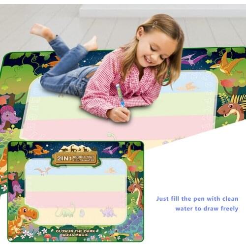 Magic Water Drawing Mat Coloring Doodle Luminous Mat With Magic Pens Montessori Toys Painting Board Educational Toys For Kids