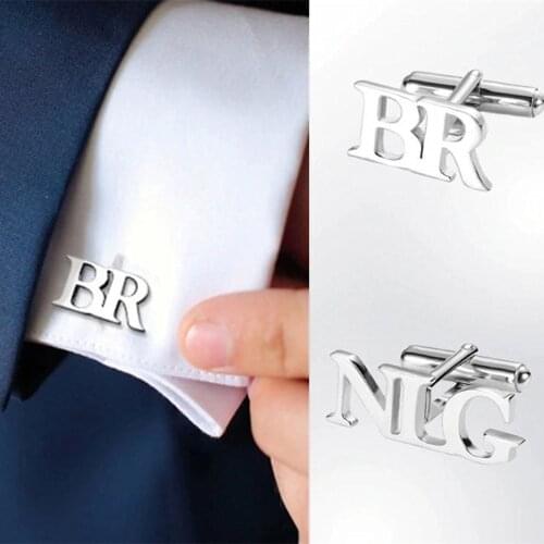 Custom Name Cufflinks For Men Stainless Steel Gold Color Personalized Cuff Links Wedding Groomsmen Jewelry Father Day Gift