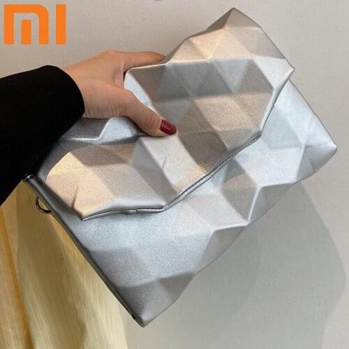 Geometry Envelope Design PU Leather Crossbody Shoulder Bags for Women 2021 Summer Luxury Female Solid Color Handbag And Purse