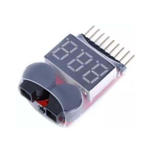 1-8S Lipo/Li-ion/Fe RC helicopter airplane boat etc Battery Voltage 2 IN1 Tester Low Voltage Buzzer Alarm