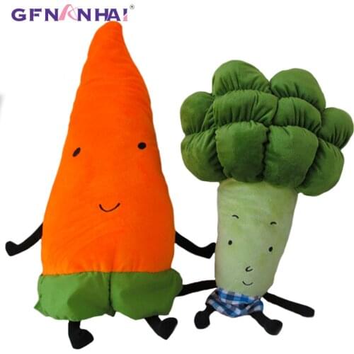 1pc 55/70cm Cartoon Vegetables Plush toy Creative Carrot Broccoli Plush Pillow Stuffed soft toys for Children Kids Birthday Gift