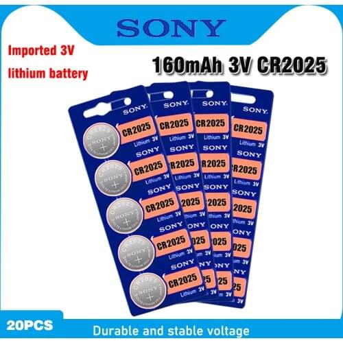 20PCS FOR SONY Original cr2025 Button Cell Batteries cr 2025 DL2025 LM2025 3V Lithium Coin Battery For Watch Weight Scale