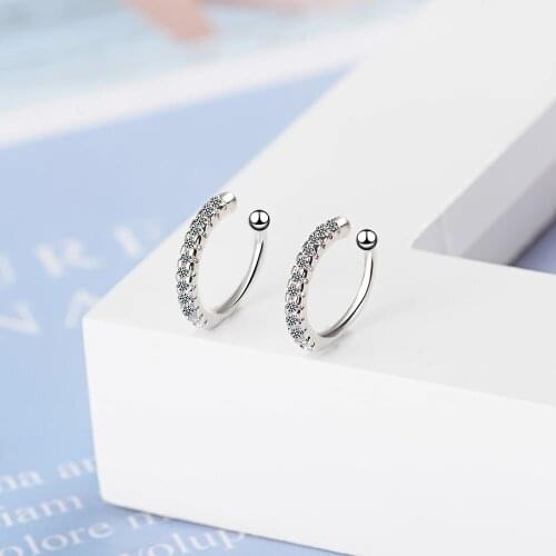2021 New Zircon Clip On Earrings For Women Ear Cuff Jewelry Girls Pendientes Mujer EH1646