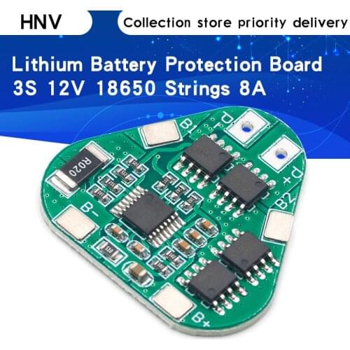 3S 12V 18650 Lithium Battery Protection Board 11.1V 12.6V overcharge over-discharge protect 8A 3 Cell Pack Li-ion BMS PCM PCB